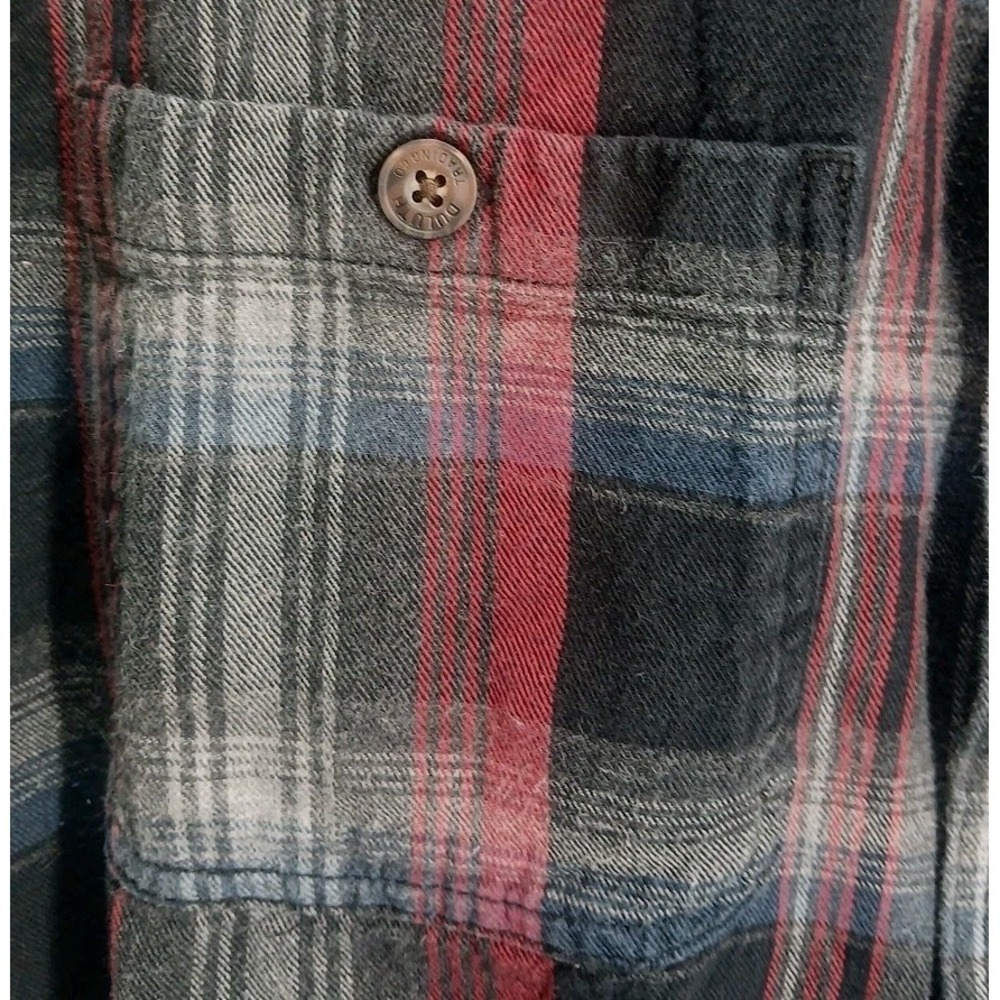 Duluth Trading Company Men's Rugged Black Red Plaid Long Sleeve Relaxed Fit Med - Picture 4 of 11